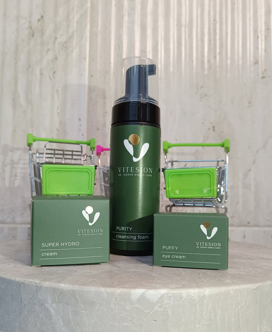 PROMOCJA GWIAZDKOWA: krem PUFFY pod oczy + krem nawilżający SUPER HYDRO + pianka do mycia PURITY